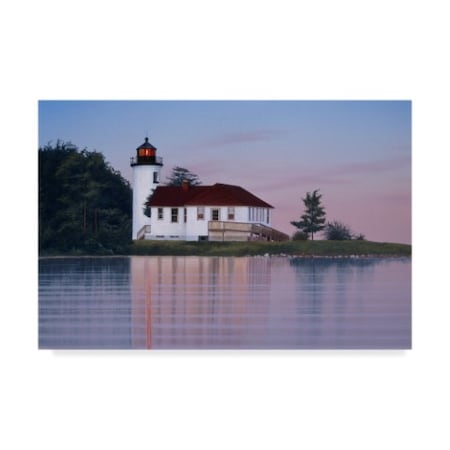 Rusty Frentner 'Whiskey Point Lighthouse' Canvas Art,12x19